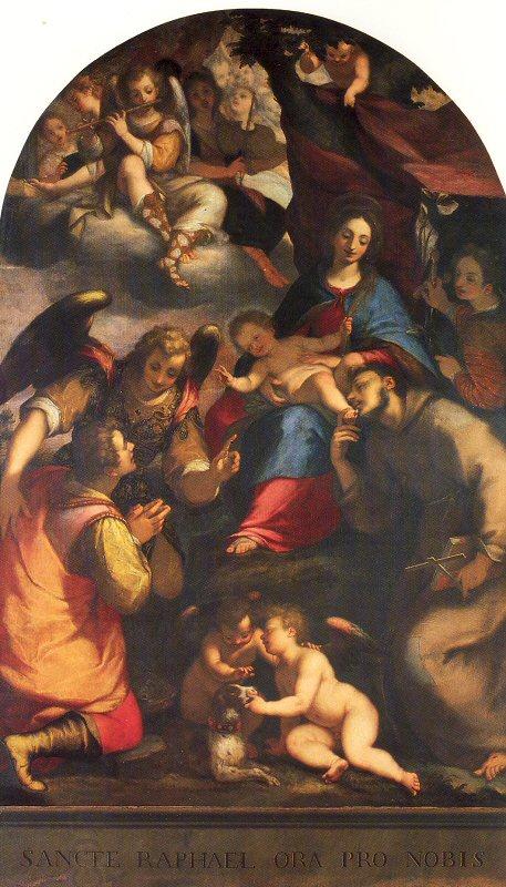 Paggi, Giovanni Battista Madonna and Child with Saints and the Archangel Raphael China oil painting art